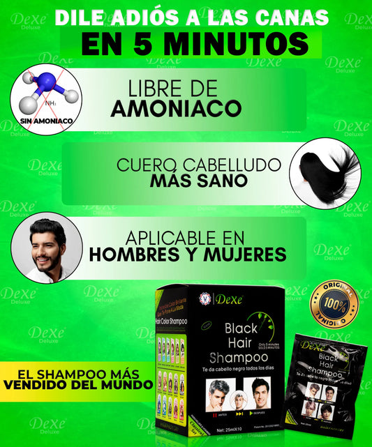 Dexe Shampoo Cubre Canas Black Hair x Caja de 10 Sachets